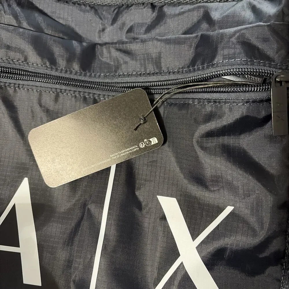 Navy Nylon Material Foldable Armani Exchange Bag NWT